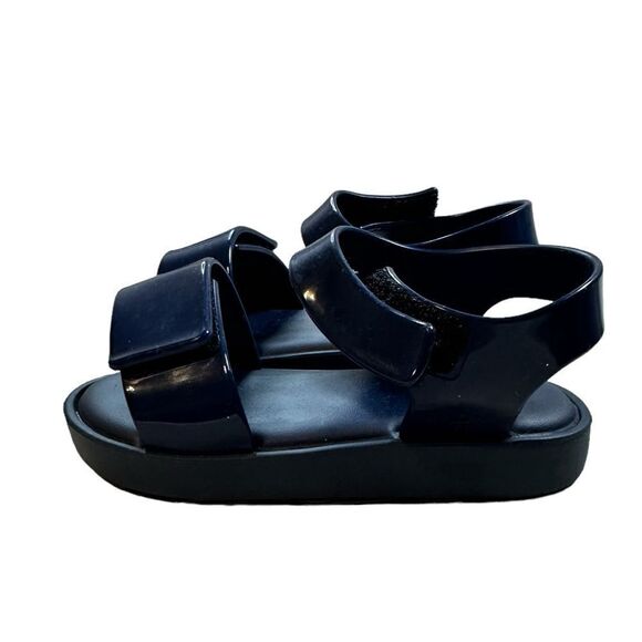 EUC Mini Melissa Girls Toddler Navy Blue Sandal - Size 9 - Picture 4 of 7